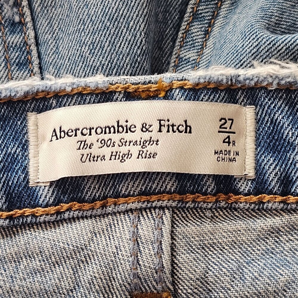Abercrombie & Fitch Jeans Womens 27/4R 90's Straight Ultra High Rise Denim - Picture 5 of 8